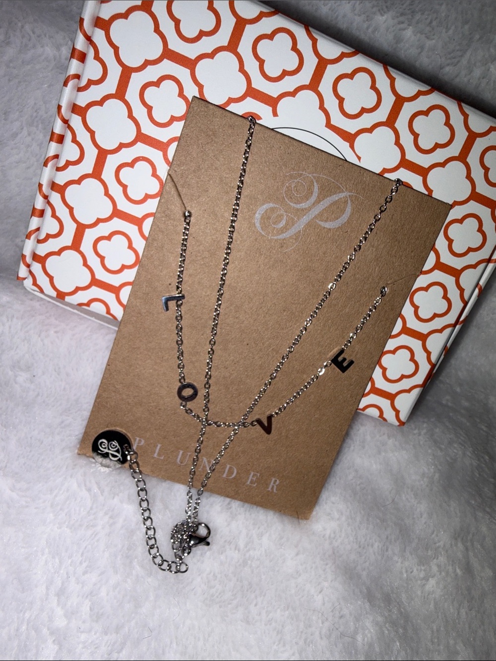Plunder Silver LOVE Letter Layered Necklace